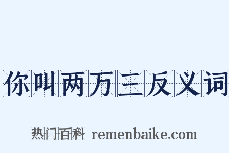 你叫两万三反义词是什么意思的图片